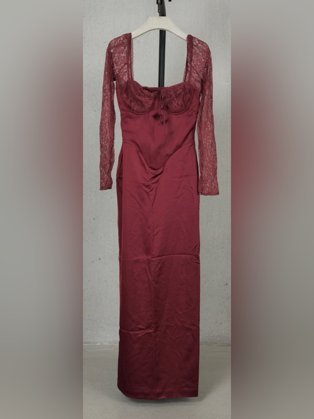 House of CB ‘PERDI’ Berry Satin Maxi Corset Dress Small US4-6 $259 - Picture 5 of 13